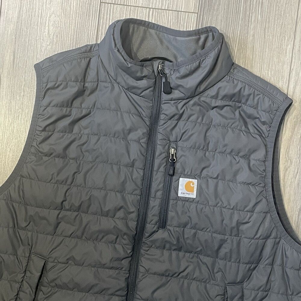 Carhartt Gilliam Rain Defender Puffer Vest Men's 2XL Black Full Zip Outdoor